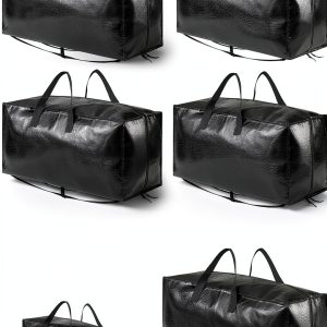 SpaceAid Heavy Duty Moving Bags 8 Pack, Large Storage Totes Bins with Backpack Straps, Strong Handles & Zippers, Packing Moving Boxes Supplies, College Dorm Room Essentials, Black-0