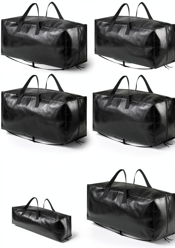 SpaceAid Heavy Duty Moving Bags 8 Pack, Large Storage Totes Bins with Backpack Straps, Strong Handles & Zippers, Packing Moving Boxes Supplies, College Dorm Room Essentials, Black-0