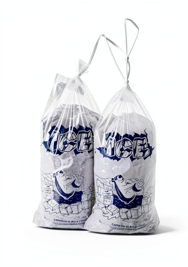 FireKylin Ice Bags 5lb with Drawstring,50 Pack Plastic Ice Bags for Ice Storage-2
