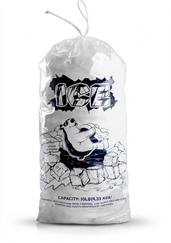 FireKylin Ice Bags 5lb with Drawstring,50 Pack Plastic Ice Bags for Ice Storage-3